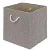 Gifi Rangement|Panière de rangement Box Cube décor lin avec anses