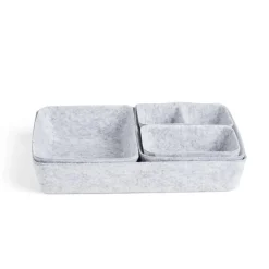 Gifi Rangement|Panière de rangement en feutrine lot de 5 tailles