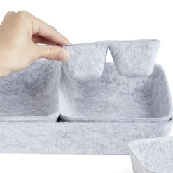 Gifi Rangement|Panière de rangement en feutrine lot de 5 tailles