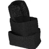 Gifi Rangement|Panière de rangement en papier tressé noir x3