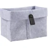 Gifi Rangement|Panière de rangement feutrine gris 19x13xH18cm