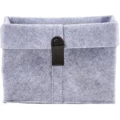 Gifi Rangement|Panière de rangement feutrine gris 19x13xH18cm