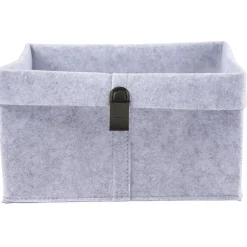 Gifi Rangement|Panière de rangement feutrine gris 25x25xH18cm