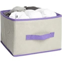 Gifi Rangement|Panière de rangement gris violet