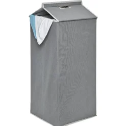 Gifi Rangement|Panière de rangement haute gris anthracite et gris clair