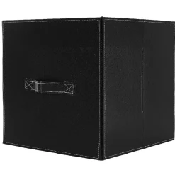 Gifi Rangement|Panière de rangement noir à poignée