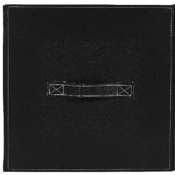 Gifi Rangement|Panière de rangement noir à poignée