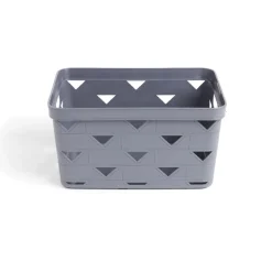 Gifi Rangement|Panière de rangement plastique gris 29,5x21,5xH16cm - modèle moyen