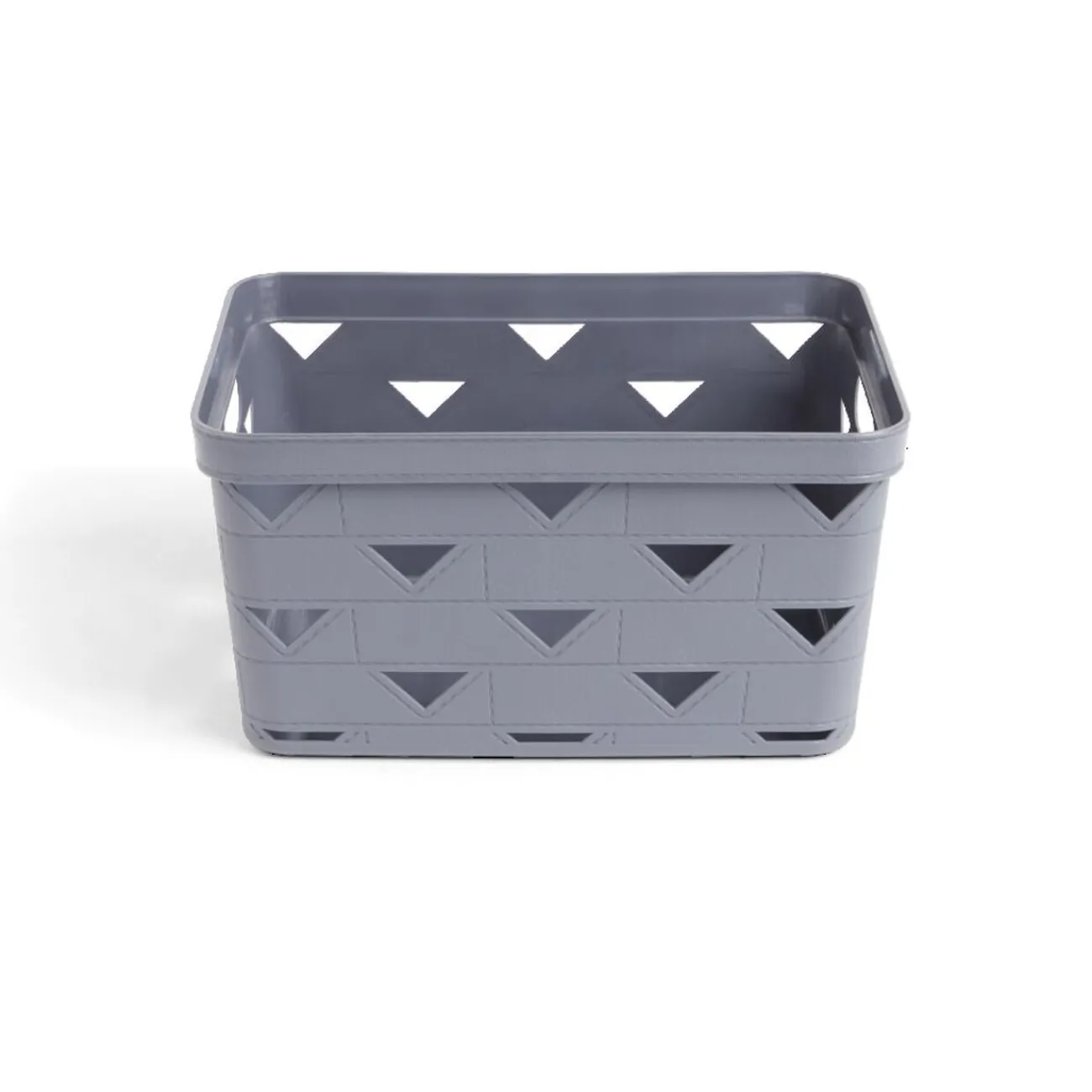 Gifi Rangement|Panière de rangement plastique gris 29,5x21,5xH16cm - modèle moyen
