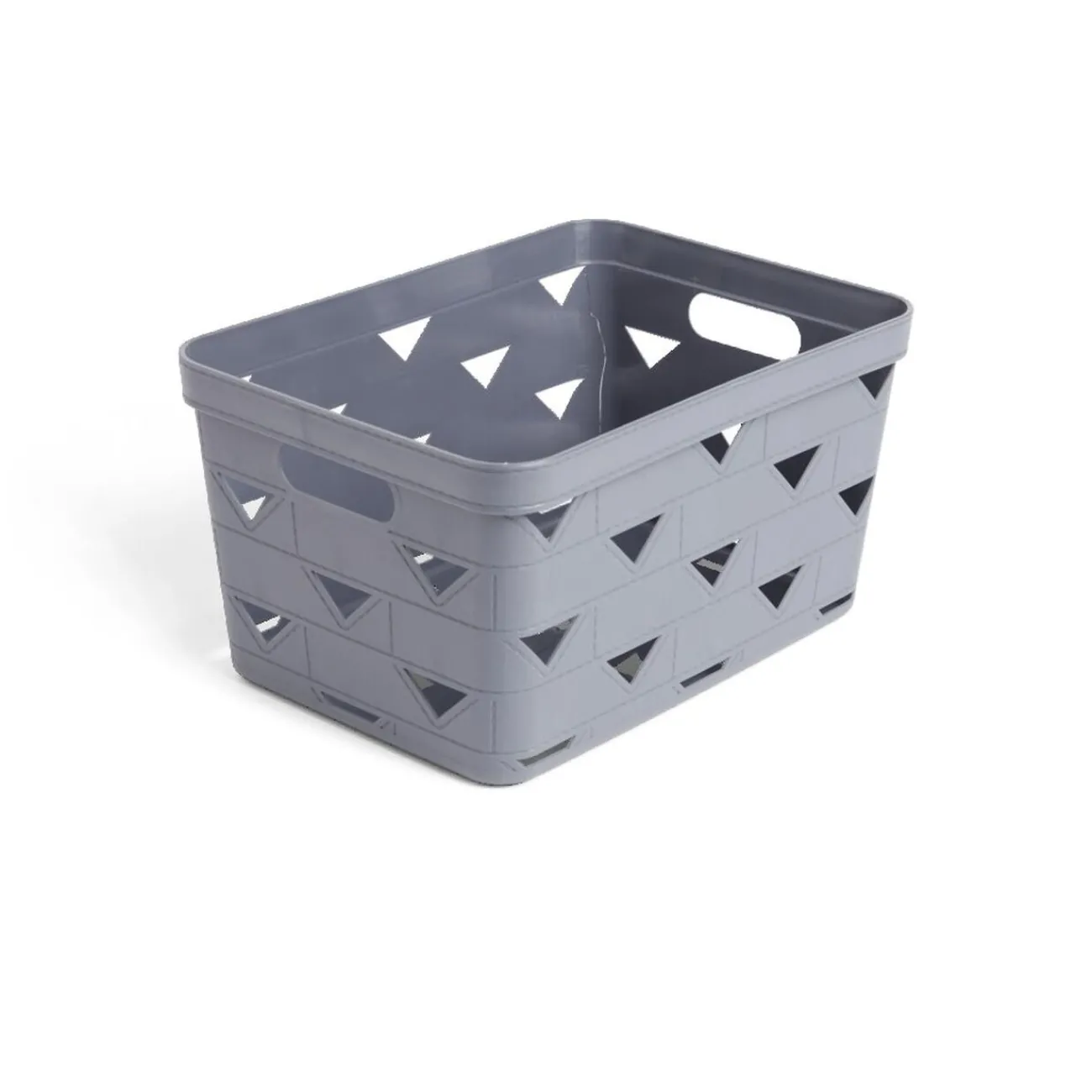 Gifi Rangement|Panière de rangement plastique gris 29,5x21,5xH16cm - modèle moyen