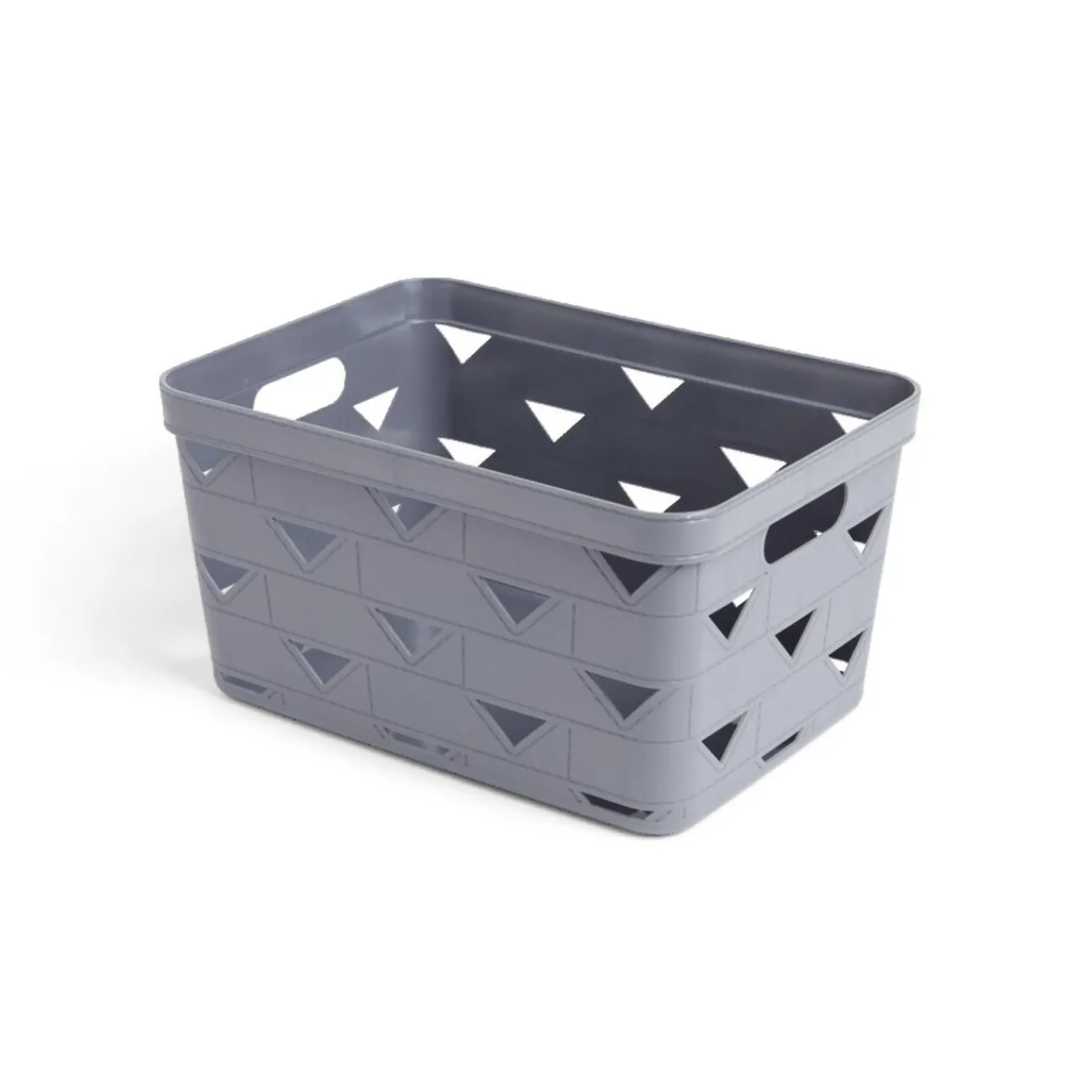 Gifi Rangement|Panière de rangement plastique gris 29,5x21,5xH16cm - modèle moyen