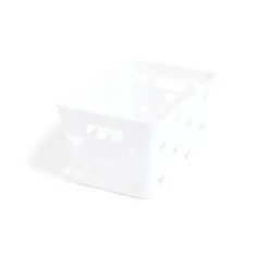 Gifi Rangement|Panière de rangement plastique blanc 26x14xH18cm - modèle moyen
