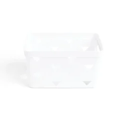 Gifi Rangement|Panière de rangement plastique blanc 26x14xH18cm - modèle moyen
