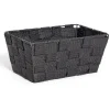 Gifi Rangement|Panière de rangement tissu tressé noir 21,5x14xH10cm