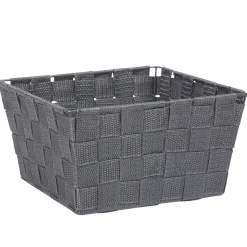 Gifi Rangement|Panière de rangement tressée grise foncé taille L
