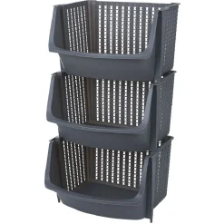 Gifi Rangement|Panière de rangement x3 gris