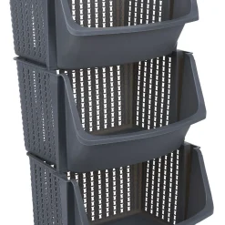 Gifi Rangement|Panière de rangement x3 gris