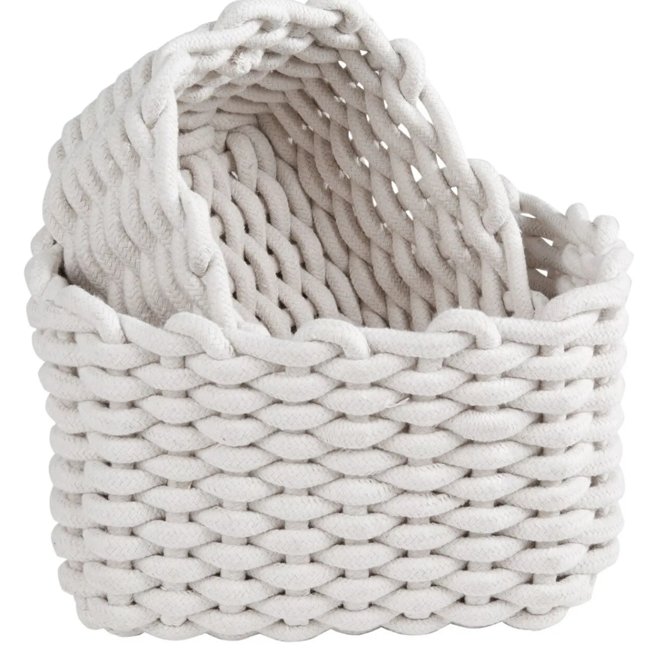 Gifi Rangement|Panière en coton effet tricot 23x17xH.13 cm