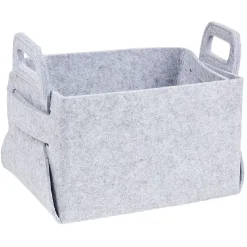 Gifi Entretien Du Linge|Panière en feutrine gris