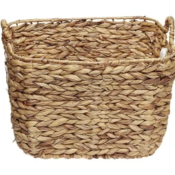 Gifi Rangement|Panière en Jonc de mer bicolore blanc naturel avec 2 anses taille L