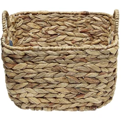 Gifi Rangement|Panière en Jonc de mer bicolore bleu naturel avec 2 anses taille S