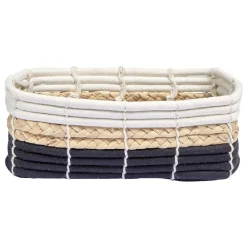 Gifi Rangement|Panière en jute blanc beige et noir