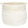 Gifi Rangement|Panière en jute et coton blanc 38 x 33 x H.31 cm