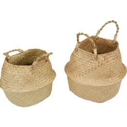 Gifi Rangement|Panière en osier naturelle x2