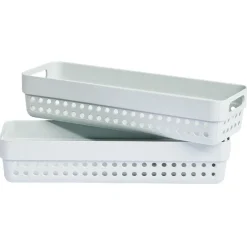 Gifi Rangement|Panière en plastique 24x7,5xH.7,5 cm - Lot de 2