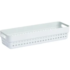 Gifi Rangement|Panière en plastique 24x7,5xH.7,5 cm - Lot de 2