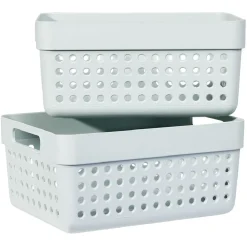 Gifi Rangement|Panière en plastique 11x15xH.7,5 cm - Lot de 2