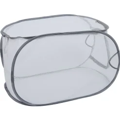 Gifi Entretien Du Linge|Panière 2-en-1 pliable 72L acier et polyester gris 38x38xH64cm