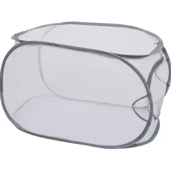 Gifi Entretien Du Linge|Panière 2-en-1 pliable 72L acier et polyester gris 38x38xH64cm