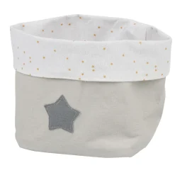 Gifi Rangement|Panière en tissu gris