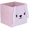 Gifi Rangement|Panière enfant Box Cube gaze de coton lapin rose ou blanc 31x29x31cm
