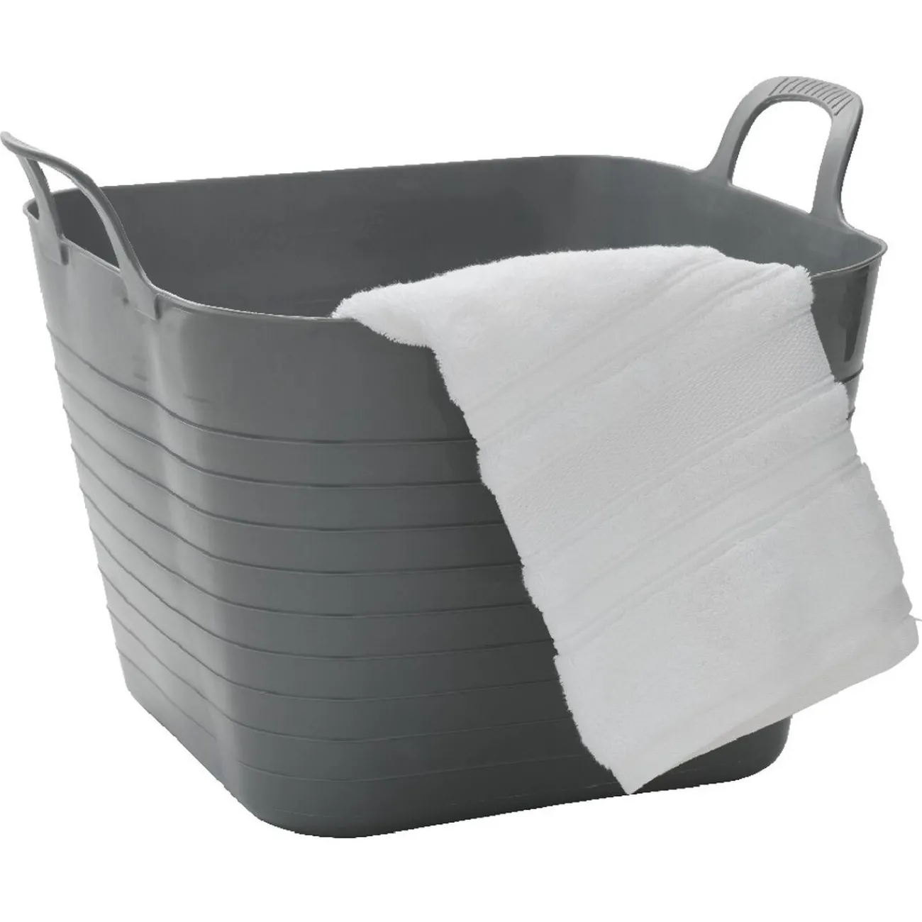 Gifi Rangement|Panière flexible 27 L grise