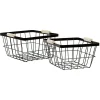 Gifi Rangement|Panière grillagée en métal noir x2