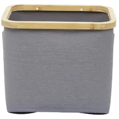 Gifi Rangement|Panière grise armature bambou petit modèle