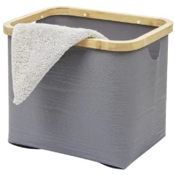 Gifi Rangement|Panière grise armature bambou petit modèle