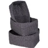 Gifi Rangement|Panière grise en polyester effet tressé x3