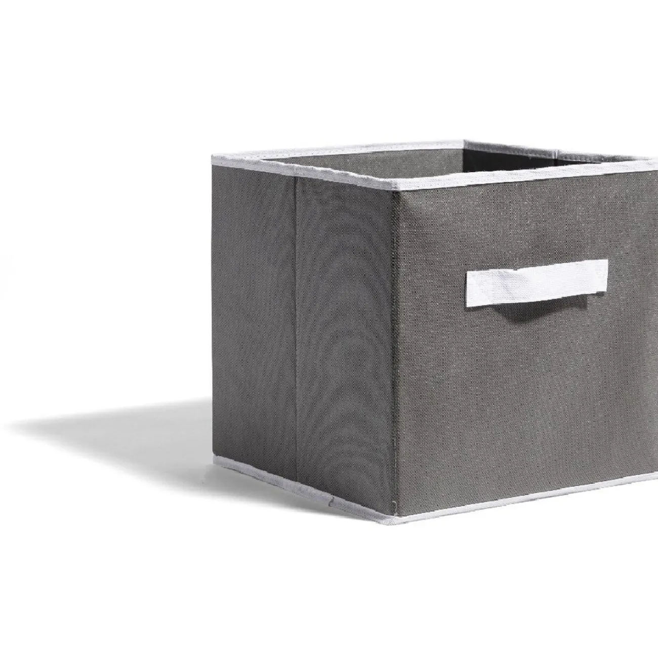 Gifi Rangement|Panière grise et blanche pour meuble cube