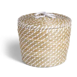 Gifi Rangement|Panière jacinthe avec couvercle modèle moyen Ø26xH21cm