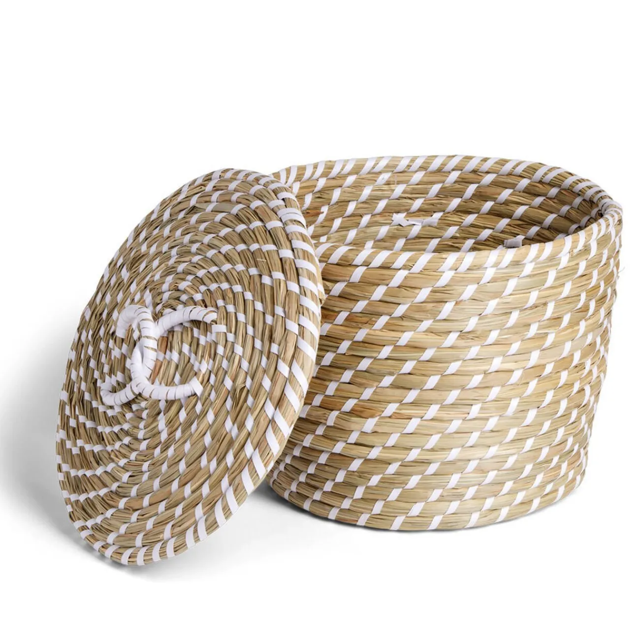 Gifi Rangement|Panière jacinthe avec couvercle modèle moyen Ø26xH21cm