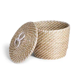 Gifi Rangement|Panière jacinthe avec couvercle grand modèle Ø33xH26cm