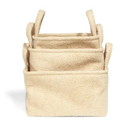 Gifi Rangement|Panière laine bouclée beige 36x26xH20cm