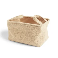 Gifi Rangement|Panière laine bouclée beige 32x22xH18cm