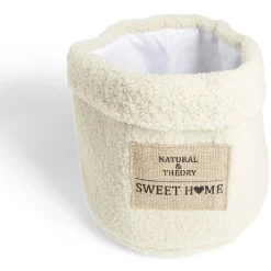 Gifi Rangement|Panière laine bouclée beige 29xH32cm