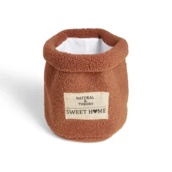 Gifi Rangement|Panière laine bouclée marron 29xH32cm