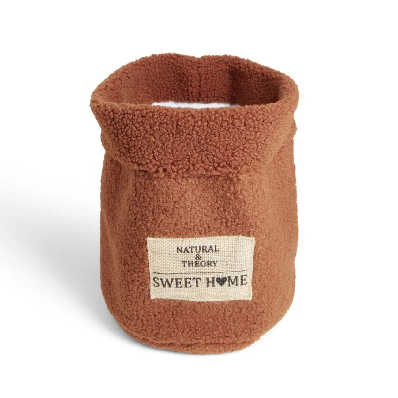 Gifi Rangement|Panière laine bouclée marron 29xH32cm