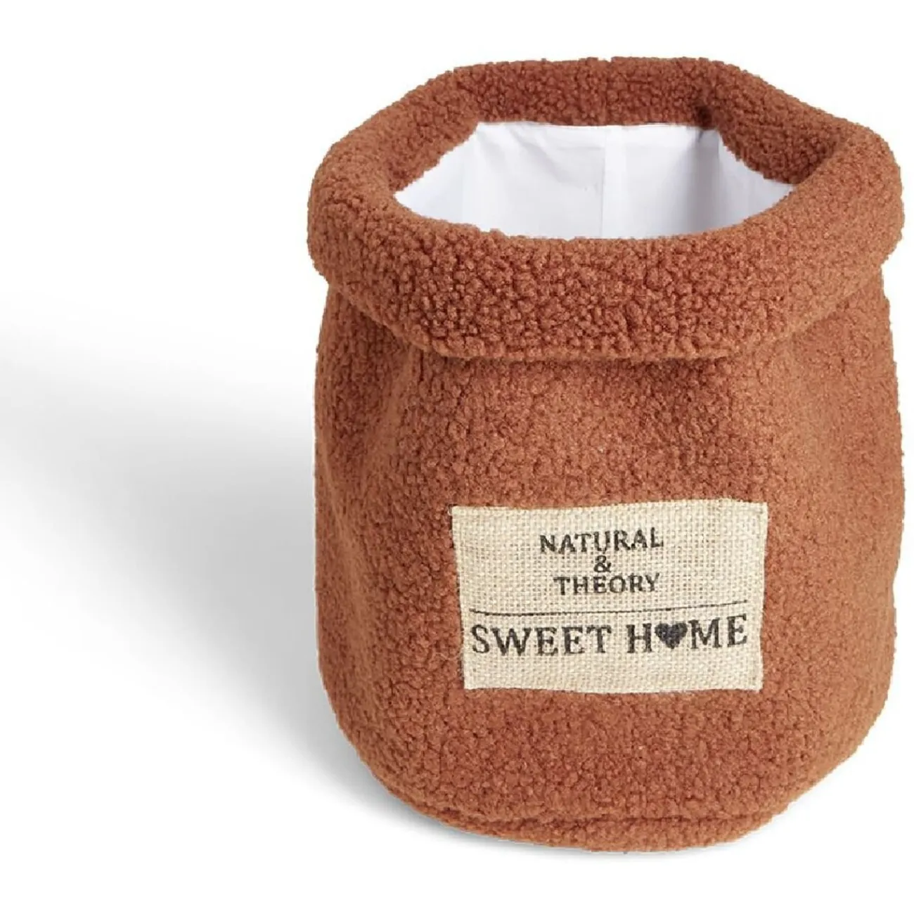 Gifi Rangement|Panière laine bouclée marron 29xH32cm